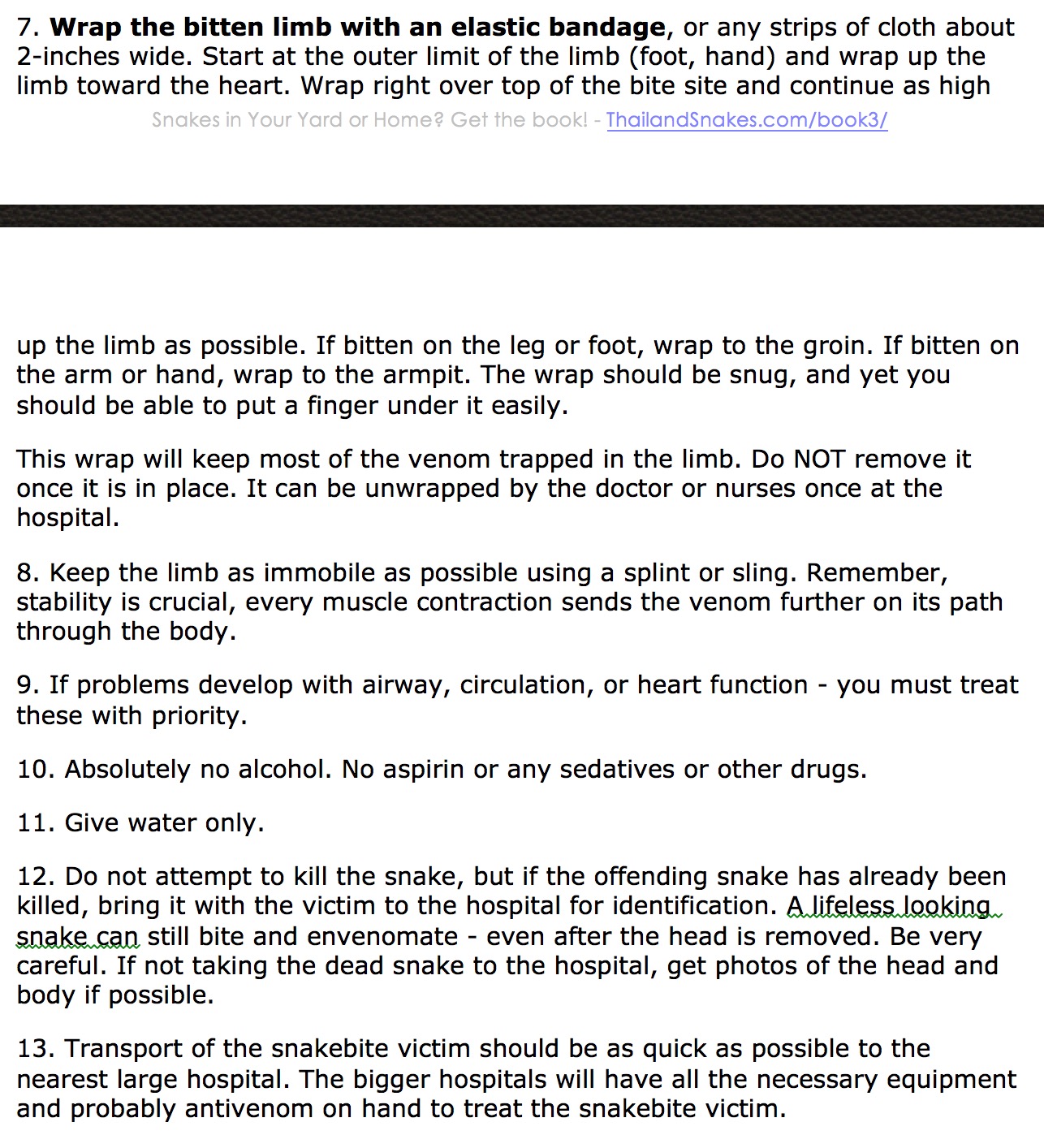 Snakebite First Aid - Cobra, Krait, Coral Snakes, Keelbacks Part 2