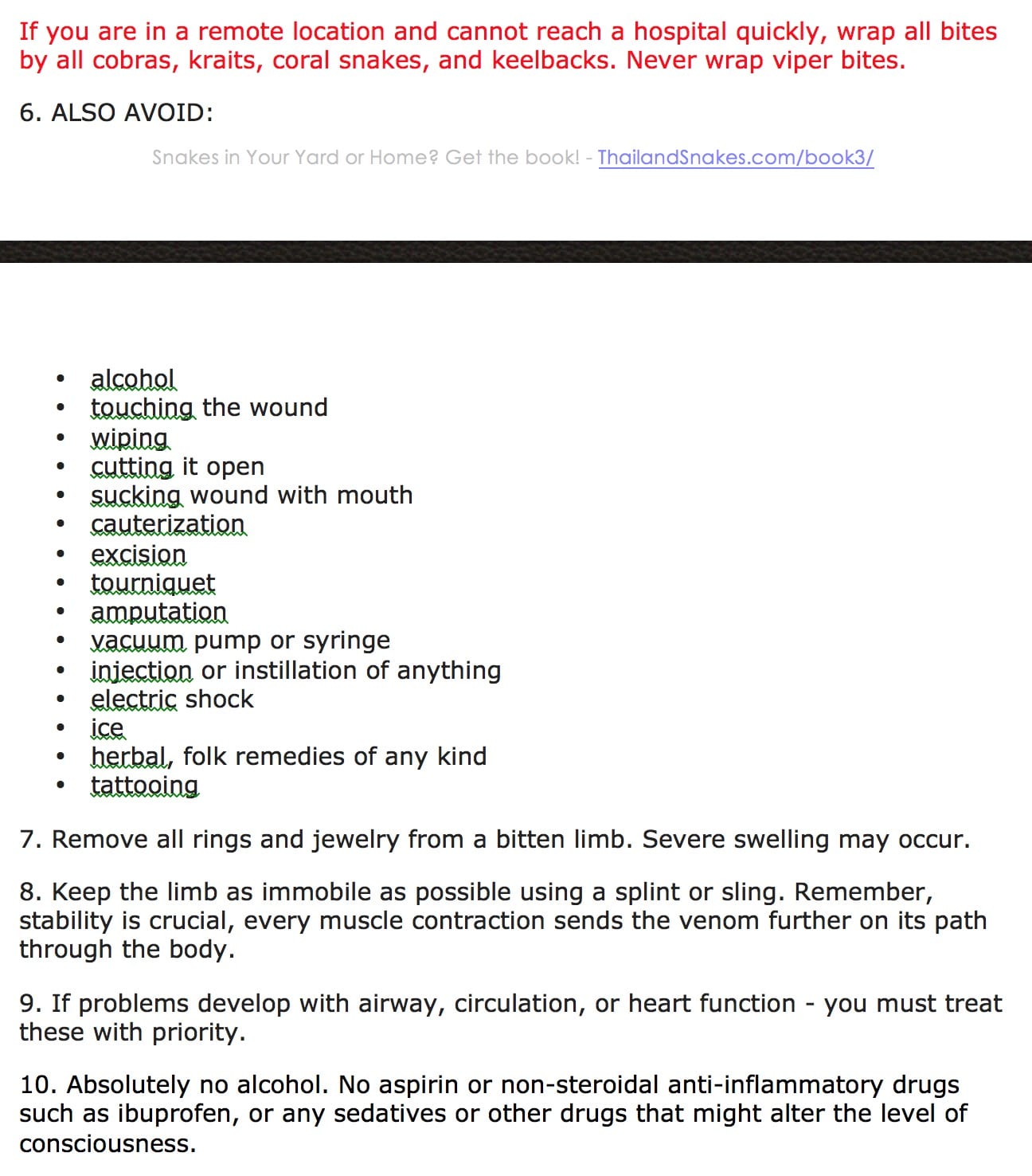 Initial First Aid Instructions for NAJA (Monocled, Siamese Spitting, Sumatran Spitting Cobras) Snakebite - Part 2